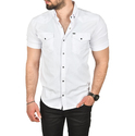 DeepSEA Slim Fit Pamuklu Kot Gömlek Kolay Ütülenebilir Çıt Çıtlı Likralı Spor Gömlek 2502504