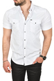 DeepSEA Slim Fit Pamuklu Kot Gömlek Kolay Ütülenebilir Çıt Çıtlı Likralı Spor Gömlek 2502504