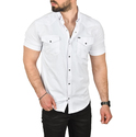 DeepSEA Slim Fit Pamuklu Kot Gömlek Kolay Ütülenebilir Çıt Çıtlı Likralı Spor Gömlek 2502504