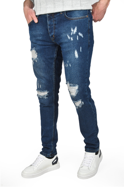 DeepSEA Yeni Sezon Taşlanmış Slim Fit Likralı Kot Pantolon Jean 2505178