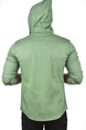 DeepSEA Kapüşonlu Cepli Slim Fit Likralı Kot Gömlek 2300396