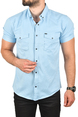 DeepSEA Slim Fit Pamuklu Kot Gömlek Kolay Ütülenebilir Çıt Çıtlı Likralı Spor Gömlek 2502504