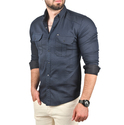 DeepSEA Likralı Kumaşı Fitilli Slim Fit Uzun Kollu Gömlek 2500805