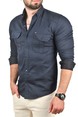 DeepSEA Likralı Kumaşı Fitilli Slim Fit Uzun Kollu Gömlek 2500805