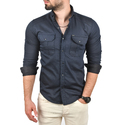 DeepSEA Likralı Kumaşı Fitilli Slim Fit Uzun Kollu Gömlek 2500805