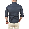 DeepSEA Likralı Kumaşı Fitilli Slim Fit Uzun Kollu Gömlek 2500805