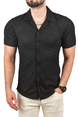 DeepSEA Slim Fit Pamuklu Likralı Kısa Kol Gömlek Kolay Ütülenebilir Çıt Çıtlı Cepli Spor Gömlek 2400253