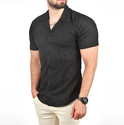 DeepSEA Slim Fit Pamuklu Likralı Kısa Kol Gömlek Kolay Ütülenebilir Çıt Çıtlı Cepli Spor Gömlek 2400253