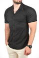 DeepSEA Slim Fit Pamuklu Likralı Kısa Kol Gömlek Kolay Ütülenebilir Çıt Çıtlı Cepli Spor Gömlek 2400253