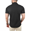 DeepSEA Slim Fit Pamuklu Likralı Kısa Kol Gömlek Kolay Ütülenebilir Çıt Çıtlı Cepli Spor Gömlek 2400253