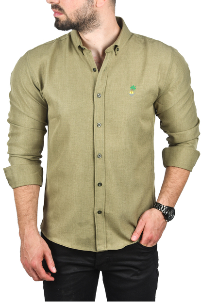 DeepSEA Slim Fit Dar Kesim Spor Gömlek Likralı Pamuklu Kot Gömlek 2300419