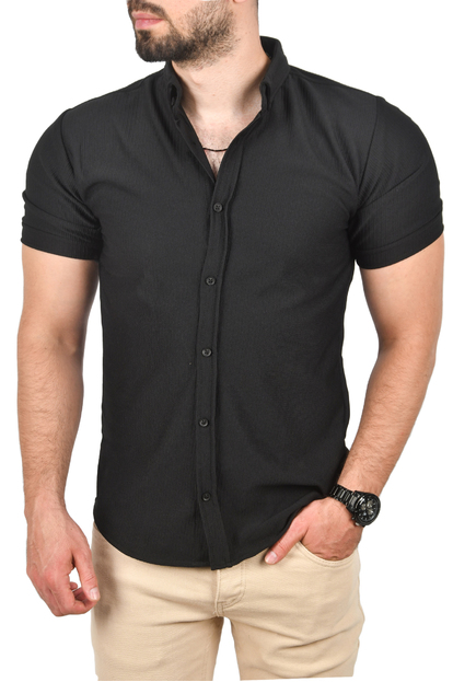 DeepSEA Slim Fit Dar Kesim Spor Gömlek Likralı Pamuklu Kot Gömlek 2300419