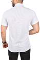 DeepSEA Slim Fit Pamuklu Spor Gömlek Likralı Dar Kesim Jakar Kumaş Kısa Kol Gömlek 2501210