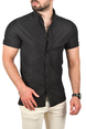 DeepSEA Slim Fit Pamuklu Spor Gömlek Likralı Dar Kesim Jakar Kumaş Kısa Kol Gömlek 2501210