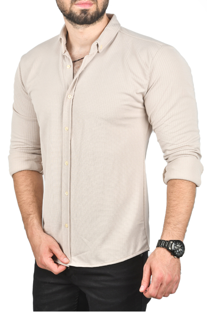 DeepSEA Slim Fit Dar Kesim Keten Gömlek Pamuklu Spor Gömlek 2501305