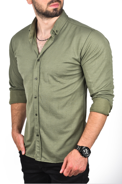 DeepSEA Slim Fit Dar Kesim Keten Gömlek Pamuklu Spor Gömlek 2501305