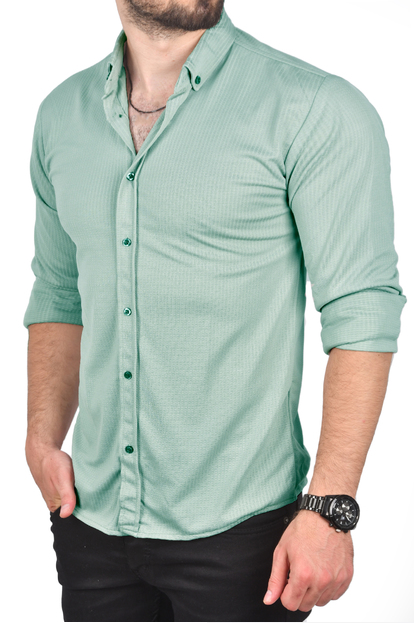 DeepSEA Slim Fit Dar Kesim Keten Gömlek Pamuklu Spor Gömlek 2501305