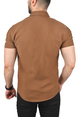 DeepSEA Slim Fit Likralı Spor Gömlek Dar Kesim Kısa Kol Gömlek 2501315