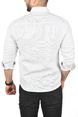 DeepSEA Slim Fit Dar Kesim Pamuklu Spor Gömlek Jakar Kumaş Likralı Gömlek 2500552