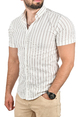 DeepSEA Slim Fit Likralı Spor Gömlek Dar Kesim Kısa Kol Gömlek 2501315