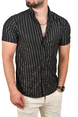 DeepSEA Slim Fit Likralı Spor Gömlek Dar Kesim Kısa Kol Gömlek 2501315