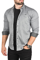 DeepSEA Slim Fit Kolay Ütülenebilir Pamuklu Spor Gömlek Likralı Kot Gömlek 2502505