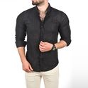 DeepSEA Slim Fit %100 Pamuk Keten Gömlek Dar Kesim Dokulu Keten Gömlek 2501302