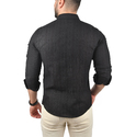 DeepSEA Slim Fit %100 Pamuk Keten Gömlek Dar Kesim Dokulu Keten Gömlek 2501302