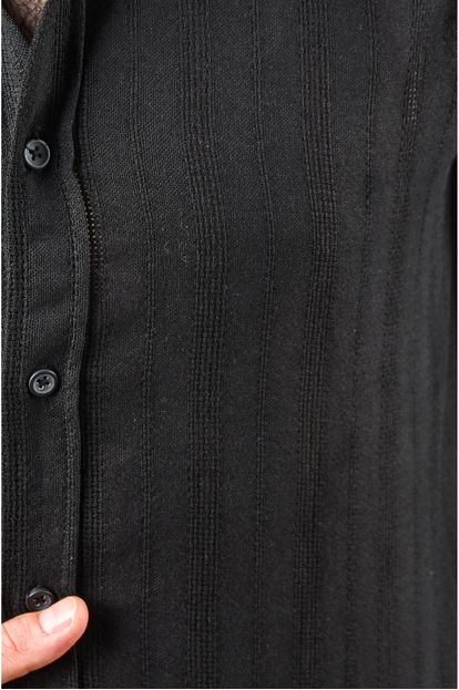 DeepSEA Slim Fit %100 Pamuk Keten Gömlek Dar Kesim Dokulu Keten Gömlek 2501302