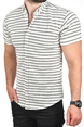 DeepSEA Slim Fit Pamuklu Spor Gömlek Likralı Dar Kesim Jakar Kumaş Kısa Kol Gömlek 2501210