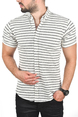 DeepSEA Slim Fit Pamuklu Spor Gömlek Likralı Dar Kesim Jakar Kumaş Kısa Kol Gömlek 2501210