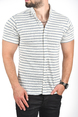 DeepSEA Slim Fit Pamuklu Spor Gömlek Likralı Dar Kesim Jakar Kumaş Kısa Kol Gömlek 2501210