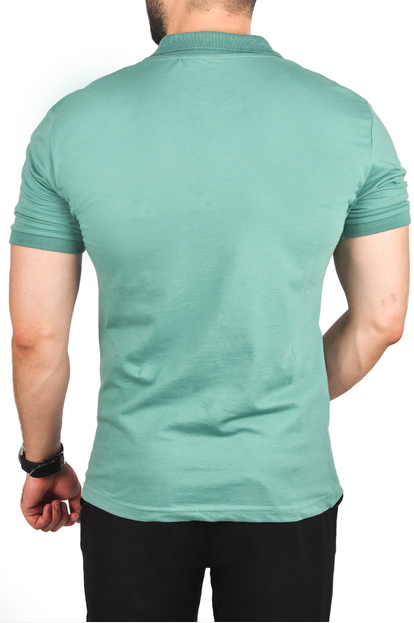 DeepSEA Slim Fit Nefes Alan Pamuklu Polo Yaka Tişört Dar Kesim Örme Kumaş Tişört 2501207