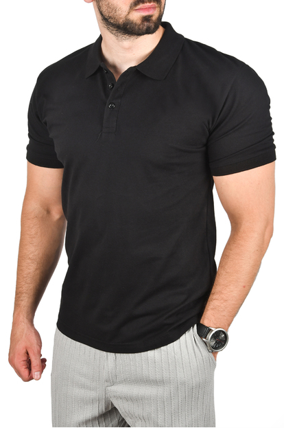 DeepSEA Slim Fit Nefes Alan Pamuklu Polo Yaka Tişört Dar Kesim Örme Kumaş Tişört 2501207