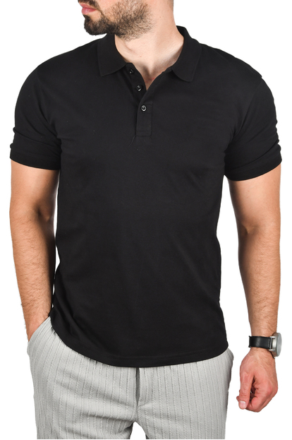 DeepSEA Slim Fit Nefes Alan Pamuklu Polo Yaka Tişört Dar Kesim Örme Kumaş Tişört 2501207
