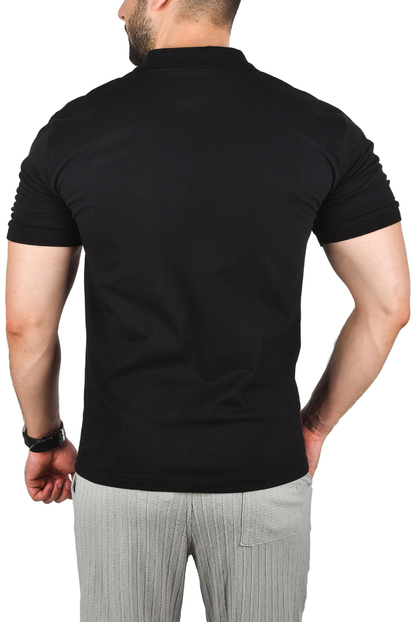 DeepSEA Slim Fit Nefes Alan Pamuklu Polo Yaka Tişört Dar Kesim Örme Kumaş Tişört 2501207