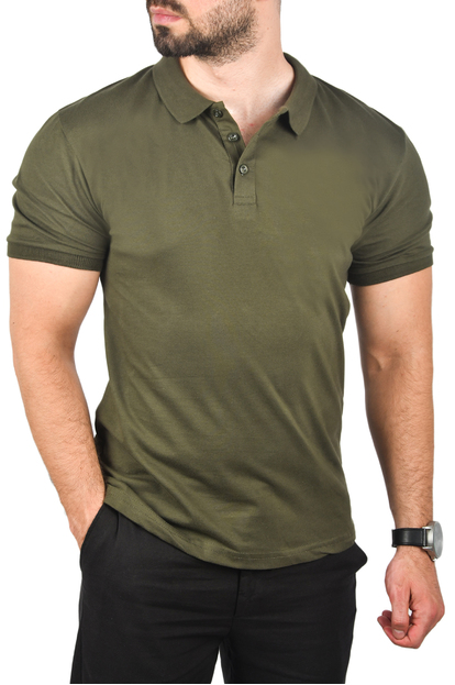 DeepSEA Slim Fit Nefes Alan Pamuklu Polo Yaka Tişört Dar Kesim Örme Kumaş Tişört 2501207