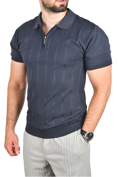 DeepSEA Slim Fit Nefes Alan Pamuklu Polo Yaka Tişört Dar Kesim Örme Kumaş Tişört 2501207