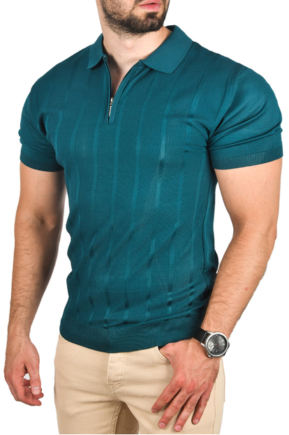DeepSEA Slim Fit Nefes Alan Pamuklu Polo Yaka Tişört Dar Kesim Örme Kumaş Tişört 2501207