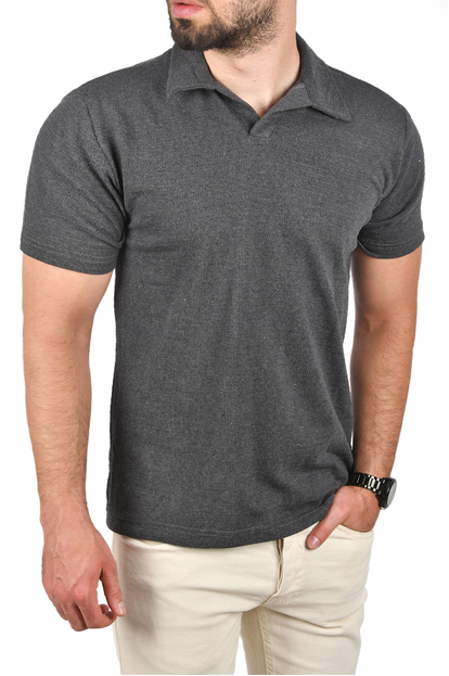 DeepSEA Slim Fit Nefes Alan Pamuklu Polo Yaka Tişört Dar Kesim Örme Kumaş Tişört 2505030