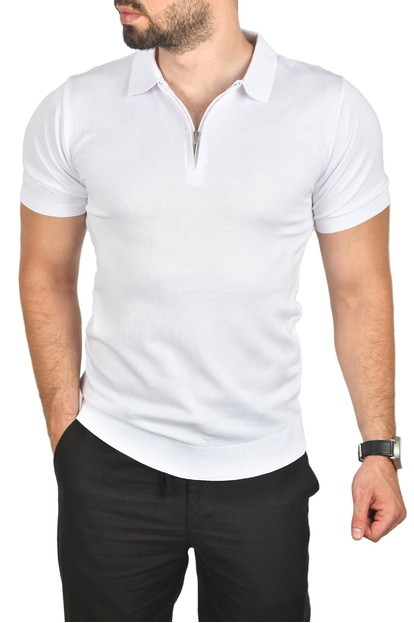 DeepSEA Slim Fit Nefes Alan Pamuklu Polo Yaka Tişört Dar Kesim Örme Kumaş Tişört 2505030