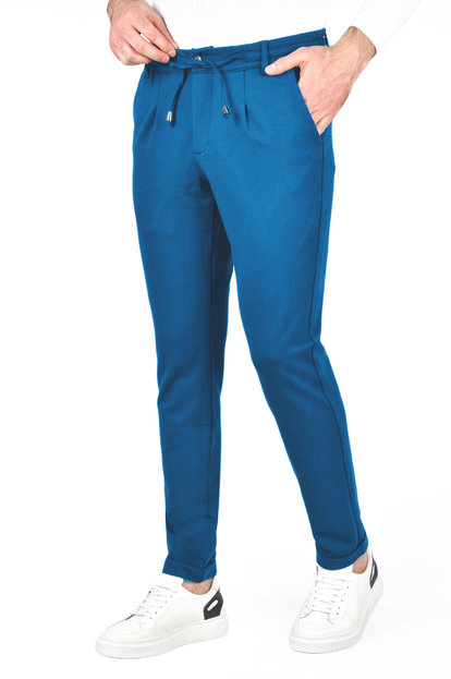 DeepSEA Beli Lastikli Slim Fit Likralı Duble Paça Penye Spor Pantolon 2502385