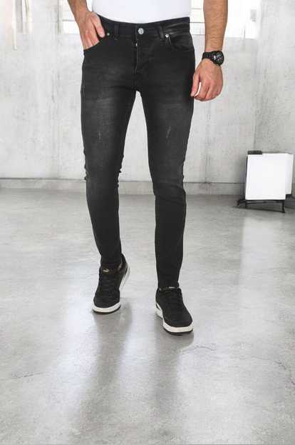 DeepSEA Slim Fit Dar Kesim Likralı Jeans Taşlanmış Kot Pantolon 2508187