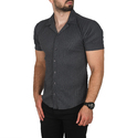 DeepSEA Slim Fit Pamuklu Likralı Kısa Kol Gömlek Kolay Ütülenebilir Çıt Çıtlı Cepli Spor Gömlek 2400253