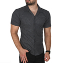 DeepSEA Slim Fit Pamuklu Likralı Kısa Kol Gömlek Kolay Ütülenebilir Çıt Çıtlı Cepli Spor Gömlek 2400253