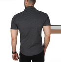 DeepSEA Slim Fit Pamuklu Likralı Kısa Kol Gömlek Kolay Ütülenebilir Çıt Çıtlı Cepli Spor Gömlek 2400253