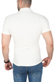DeepSEA Slim Fit Apaş Yaka Kısa Kol Penye  Gömlek Jakar Kumaş Dar Kesim Spor Gömlek 2501217