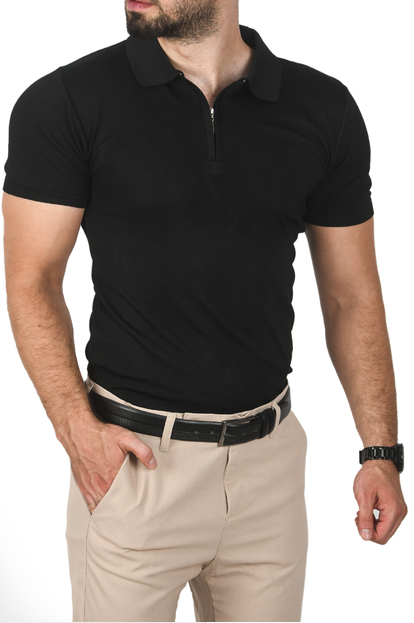 DeepSEA Slim Fit Nefes Alan Pamuklu Polo Yaka Tişört Dar Kesim Örme Kumaş Tişört 2505030