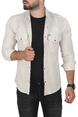 DeepSEA Slim Fit Dar Kesim Pamuklu Spor Gömlek Jakar Kumaş Likralı Gömlek 2500552