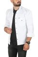 DeepSEA Slim Fit Dar Kesim Pamuklu Spor Gömlek Jakar Kumaş Likralı Gömlek 2500552
